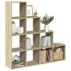 vidaXL Raumteiler-B&uuml;cherregal 4 Stufen Sonoma-Eiche 131,5x29x131,5 cm