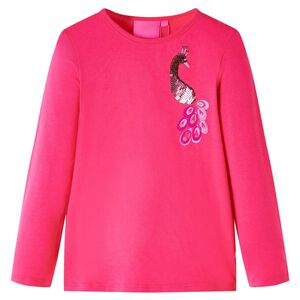 Kinder-Langarmshirt Knallrosa 104