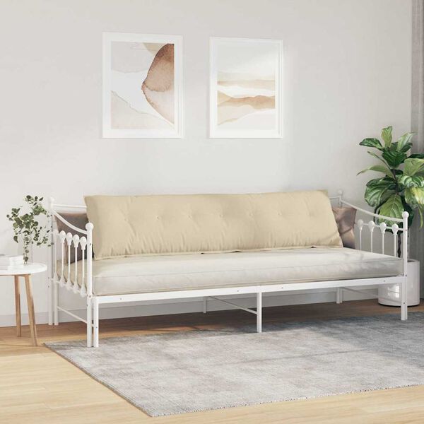 vidaXL R&uuml;ckenkissen Creme 200 x 19 x 50 cm Stoff