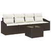 vidaXL Sofa Set mit Kissen 5 pcs Braun und Creme Poly-Rattan