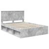 vidaXL Bettrahmen Beton Grau 135 x 190 cm Massives Kiefernholz