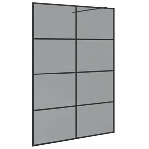 vidaXL Walk-in Duschwand Schwarz 140 x 195 cm Geh&auml;rtetes Glas