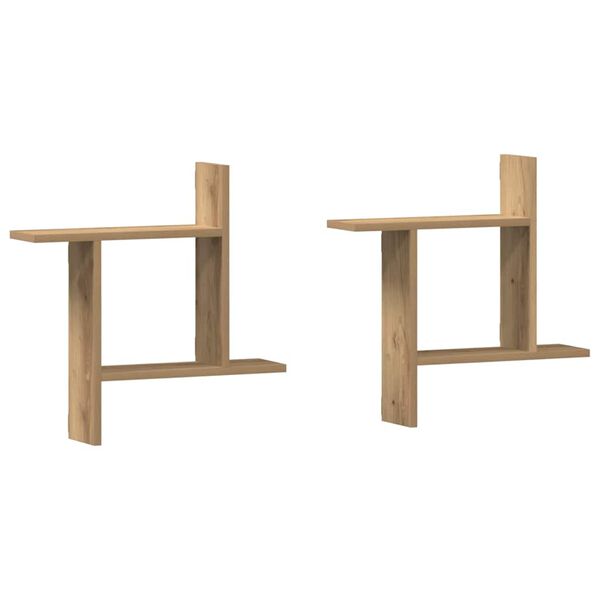 vidaXL Wandregale 2 Stk. Artisan-Eiche 50x12x50 cm Holzwerkstoff