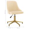 vidaXL Esszimmerst&uuml;hle 2 Stk. Drehbar Creme Samt