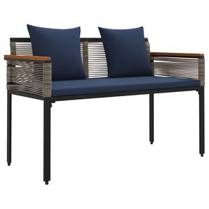 vidaXL Bank Outdoor 2 -Seater 117 x 54 x 74,5 cm Poly-Rattan