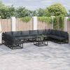 vidaXL Garten-Sofa-Set mit Kissen 10 pcs Schwarz Aluminium