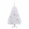 vidaXL K&uuml;nstlicher klappbarer Weihnachtsbaum Wei&szlig; 120 cm PVC und Stahl