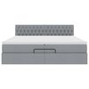 vidaXL Ottoman-Bett mit Matratze Hellgrau 200x200 cm Stoff
