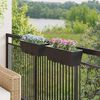 vidaXL Balkon 2 pcs Schwarz 50 x 17 x 17 cm Metall