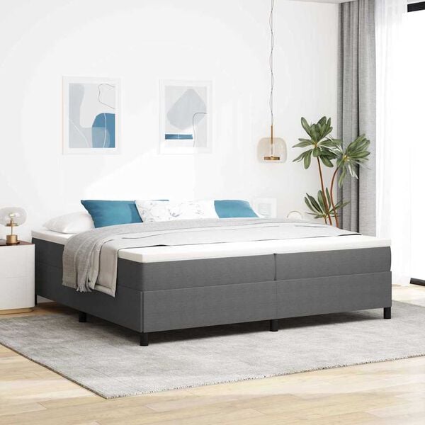 vidaXL Boxspringbett Hellgrau 200 x 200 cm Cordstoff
