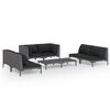 vidaXL 7-tlg. Garten-Lounge-Set mit Kissen Poly Rattan Dunkelgrau
