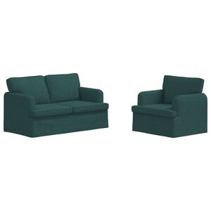 vidaXL Sofa 2 pcs Dunkelgr&uuml;n