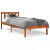 vidaXL Massivholzbett ohne Matratze Wachsbraun 75x190 cm Kiefernholz