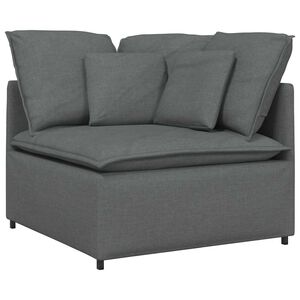 vidaXL Modulares Sofa Eckmodul mit Kissen Dunkelgrau 100 cm