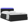 vidaXL Bett mit Stauraum und LED mit LED Schwarz 140 x 190 cm Samt
