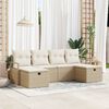 vidaXL Sofa Set mit Kissen 6 pcs Beige und Creme Poly-Rattan
