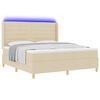 vidaXL Boxspringbett mit Matratze mit LED Creme 180 x 200 cm Stoff