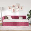 vidaXL Eckbettgestell mit Matratze Weinrot 90 x 200 cm Samt