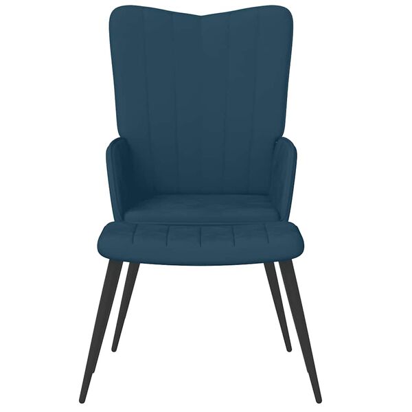 vidaXL Relaxsessel mit Hocker Blau Samt
