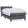 vidaXL Boxspringbett mit Matratze Dunkelgrau 100x210 cm Samt