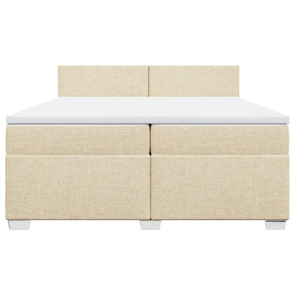 vidaXL Boxspringbett mit Matratze Creme 200x200 cm Stoff