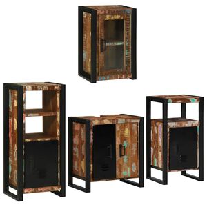 vidaXL Badezimmerm&ouml;bel-Set 4 stk. Mehrfarbig 55 x 35 x 60 cm