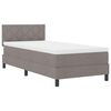 vidaXL Boxspringbett mit Matratze mit Kopfteil Taupe 90 x 190 cm Stoff