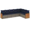 vidaXL 7-teiliges Gartensofa-Set mit Kissen, grau, Polyrattan