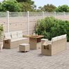 vidaXL Gartensofa-set mit Kissen 9 pcs Beige Poly-Rattan