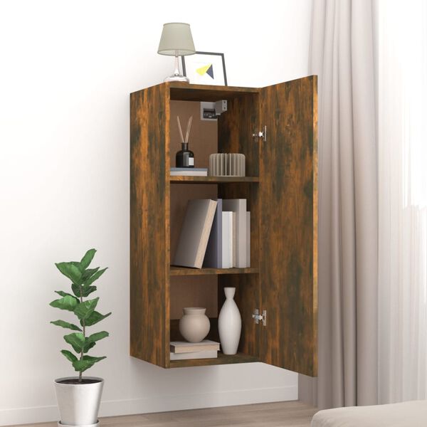 vidaXL Wandschrank Räuchereiche 34,5x34x90 cm Holzwerkstoff
