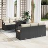 vidaXL Gartensofa-set mit Speicher 7 pcs Schwarz und Creme Poly-Rattan