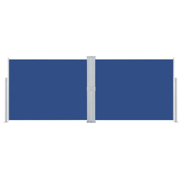 vidaXL Ausziehbare Seitenmarkise Blau 140 x 1000 cm