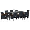 vidaXL Garten Essgruppe mit Kissen 9 pcs Schwarz Poly-Rattan