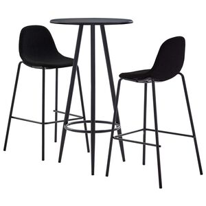 vidaXL 3-tlg. Bar-Set Stoff Schwarz
