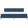 vidaXL Boxspringbett mit Matratze mit Kopfteil Blau 200 x 200 cm Stoff
