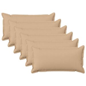 vidaXL Kissenbezug 6 pcs HOUTEN Creme 40 x 80 cm Kunstleinen