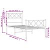 vidaXL Bettgestell mit Kopf- und Fu&szlig;teil Metall Wei&szlig; 107x203 cm