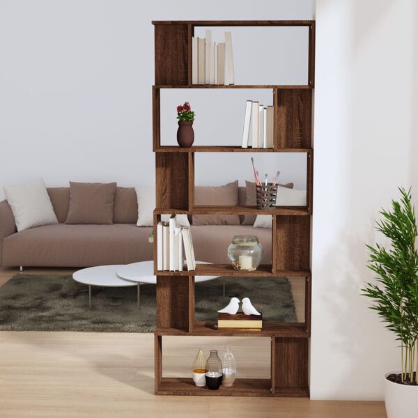 vidaXL B&uuml;cherregal/Raumteiler Braun Eiche 80x24x192 cm Holzwerkstoff