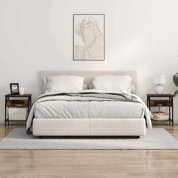 vidaXL Nachttisch 2 pcs Ger&auml;ucherte Eiche 38 x 30 x 48 cm