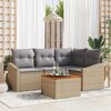 vidaXL Gartensofa-set 5 pcs Beige und Hellgrau Poly-Rattan