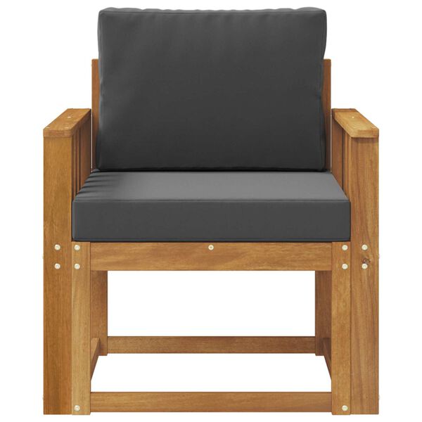 vidaXL Outdoor-Sofa Massives Akazienholz und Polyester Natur