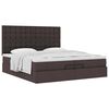 vidaXL Ottoman-Bett mit Matratzen Dunkelbraun 200x200 cm Stoff