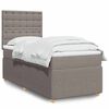 vidaXL Boxspringbett mit Matratze Taupe 100x200 cm Stoff
