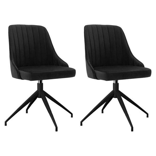 vidaXL Esszimmerst&uuml;hle 2 Stk. Schwarz Samt
