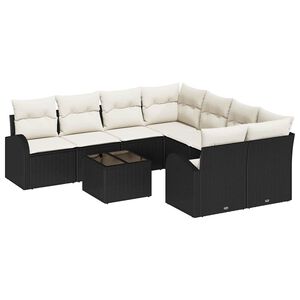 vidaXL Gartensofa-set Schwarz 55 x 55 x 37 cm Poly-Rattan