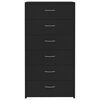 vidaXL Sideboard mit 6 Schubladen Schwarz 50x34x96 cm Holzwerkstoff