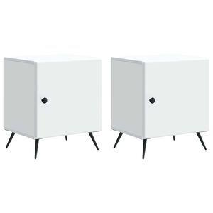 vidaXL Nachttisch 2 pcs Wei&szlig; 43 x 34,5 x 50 cm Holzwerkstoff