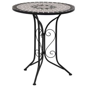 vidaXL Mosaik-Bistrotisch Grau 60 cm Keramik