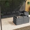 vidaXL 8-tlg. Garten-Lounge-Set mit Kissen Grau Poly Rattan