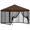 vidaXL Garten Pavillon mit Seitenw&auml;nden 3 x 3 m Braun